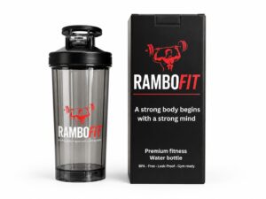 RamboFit Premium Fitness Shaker & Water Bottle